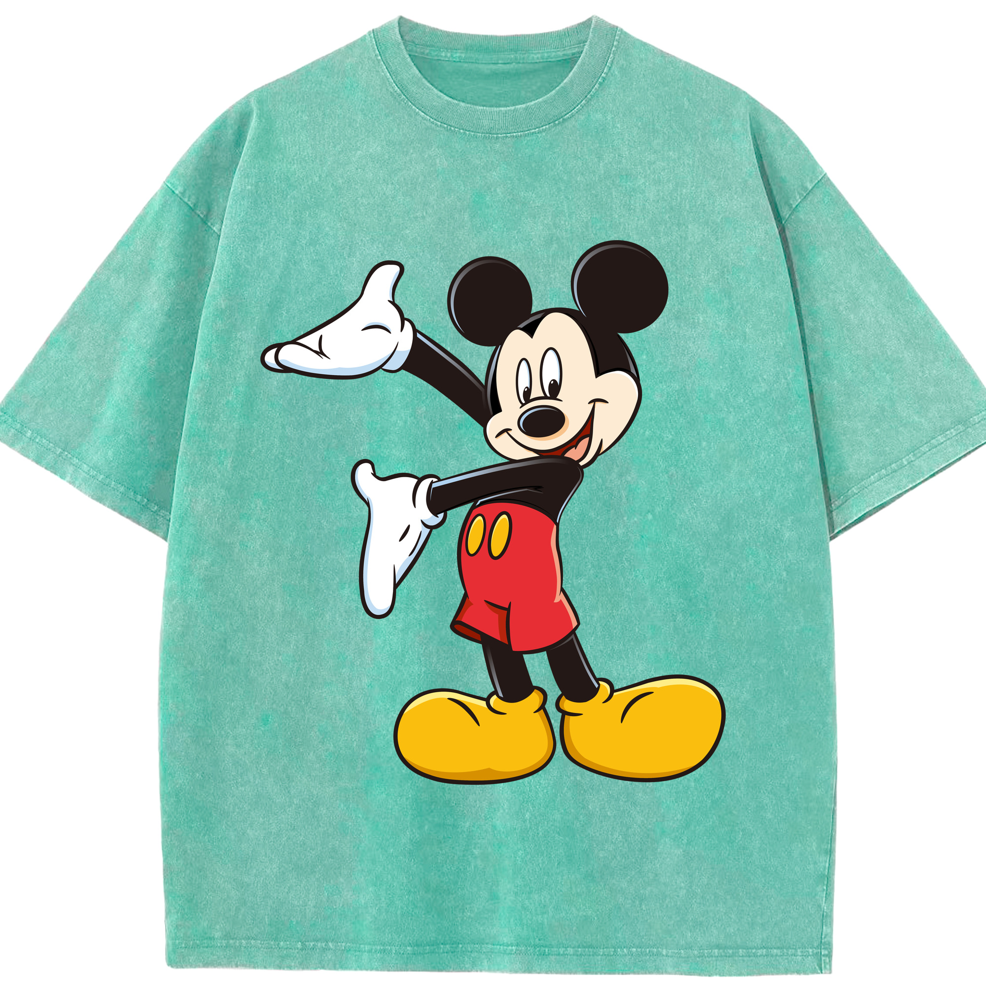 （画像用） ミッキーマウス Mickey Mouse 綿100% ヴィンテージ風 半袖Tシャツ（フロントプリント）